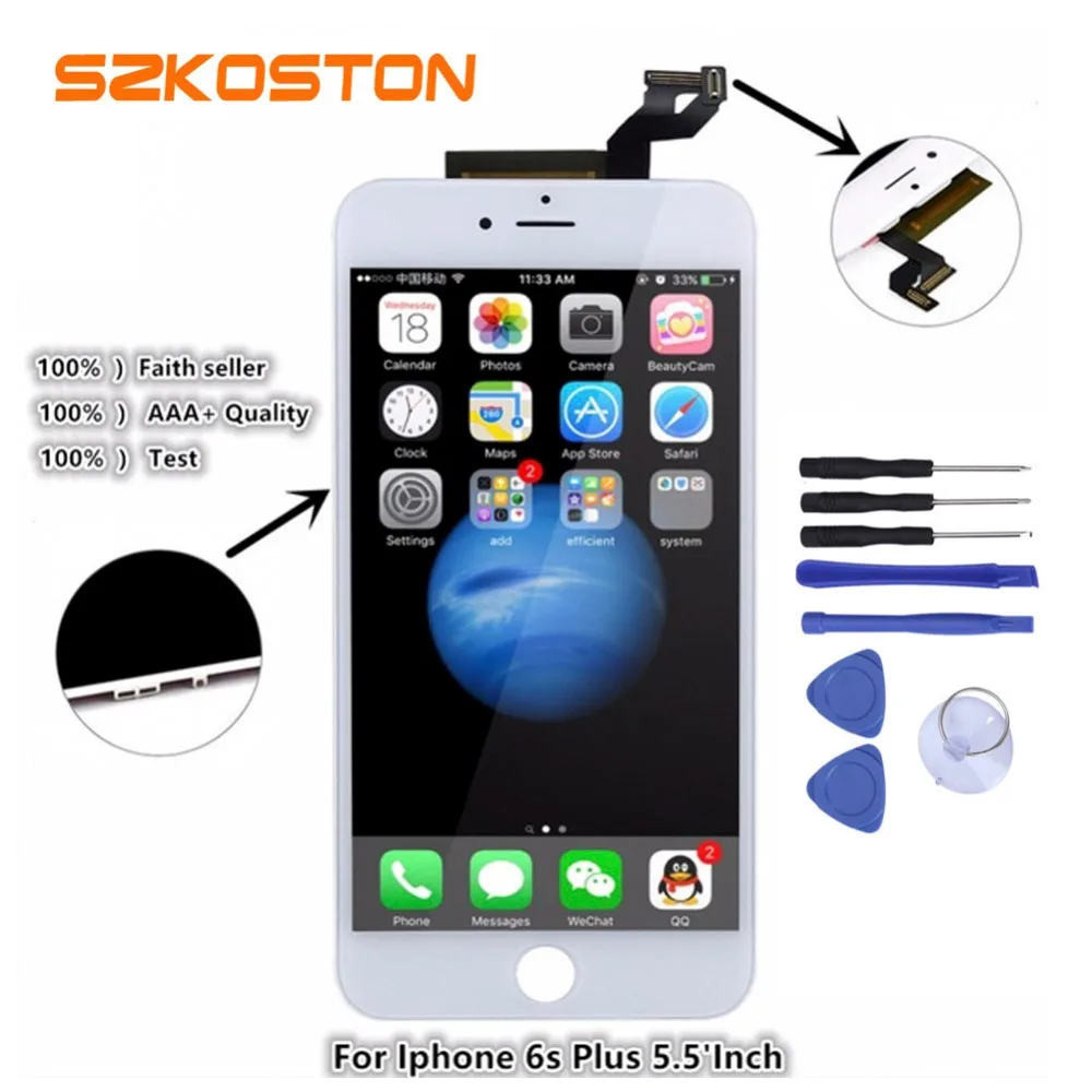 

5.5 inch Grade AAA For iPhone 6S Plus LCD Touch Screen 6Plus Digitizer Assembly Display No Dead Pixel with Complete kit