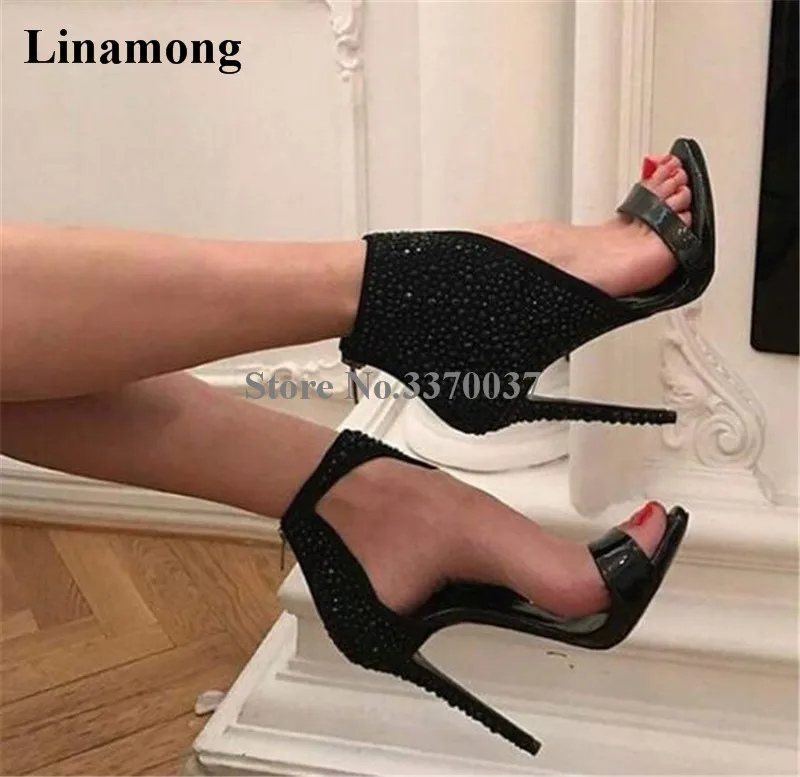 black ankle boots thin heel