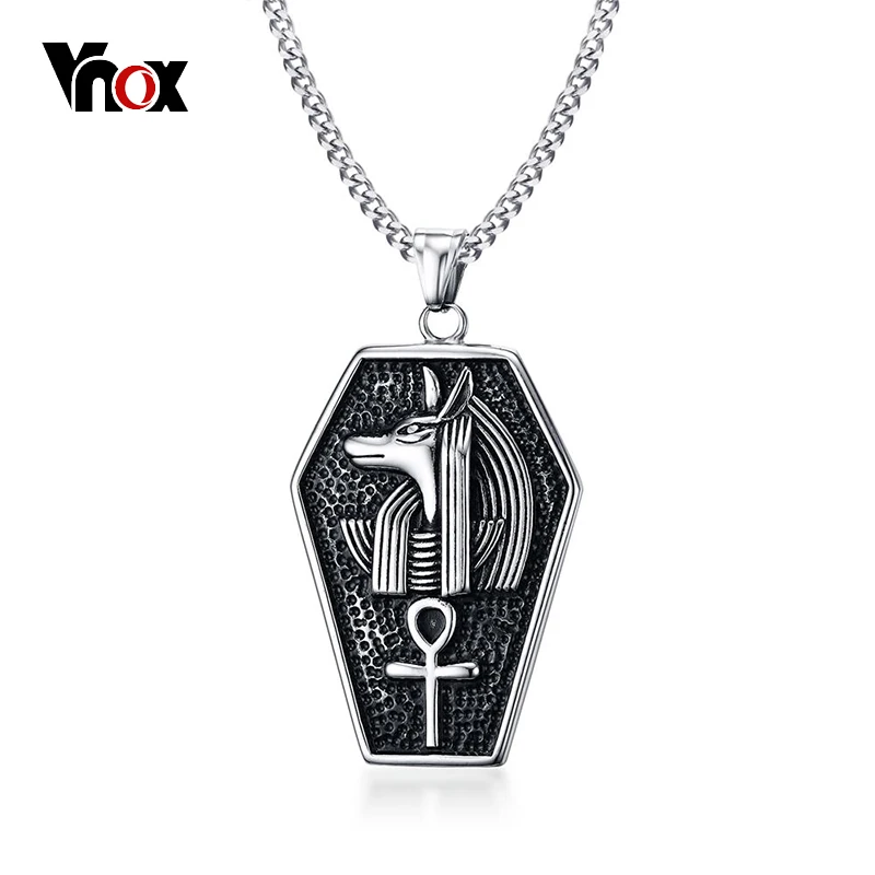 Vnox Ankh Necklace Egyptian Cross Necklaces & Pendant for Men 24" Chain