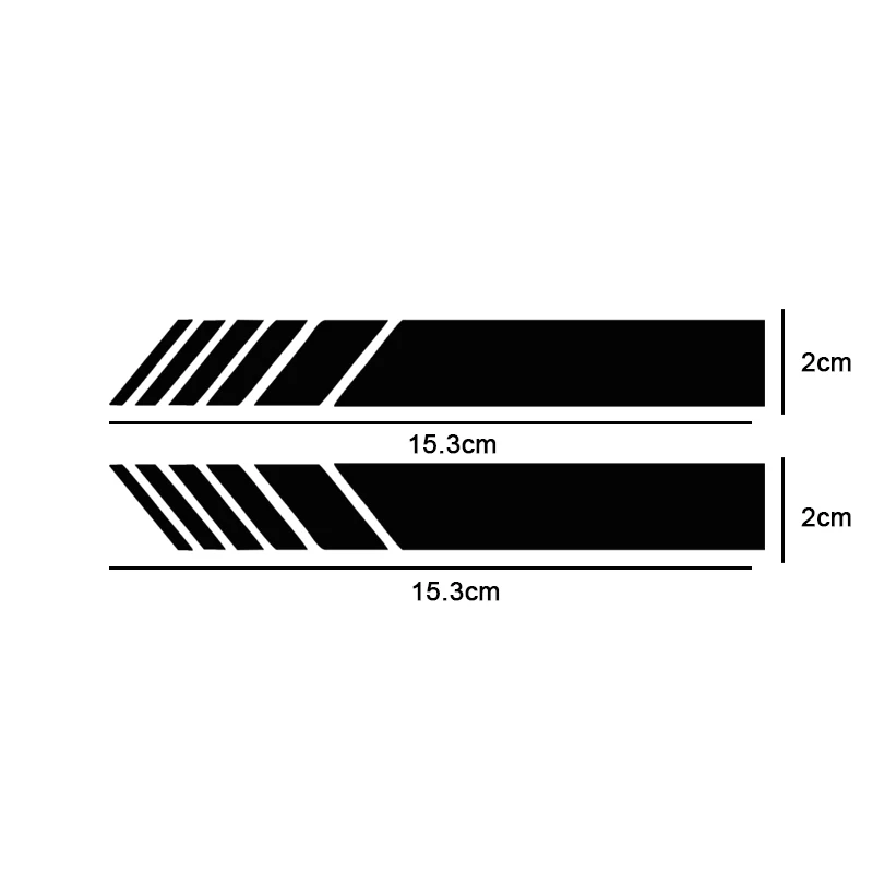 15.32cm 2 Pieces Rearview Mirror Side Sticker Stripe DIY Body Decal Auto Window Wall Door Vinyl Car Stickers BlackSilverLaser (6)