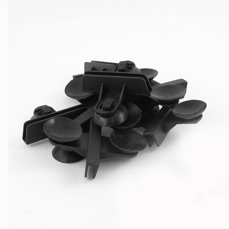 10 Pcs Black Plastic Aquarium Tank Suction Cup 60mm x 5mm Glass Clips