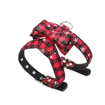 

Pet Dog Collar Harnesses Christmas Soft Cloth Dog Collar Bow Knot Puppy Cat Pet Collar Harness For Small Medium Dog Decor