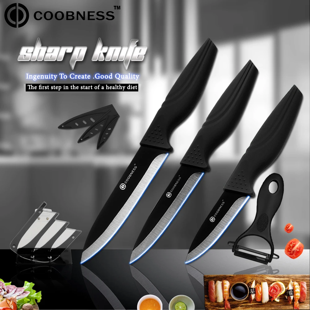 Кухонный нож COOBNESS 3 дюйма 4 5 дюймов керамический кухонный резец и Овощечистка с