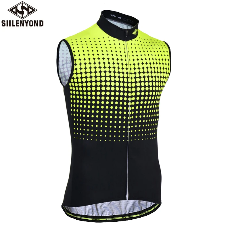 Siilenyond мука зеленый без рукавов Велоспорт Джерси дышащая одежда для велоспорта быстросохнущая гоночный велосипед жилет - Цвет: Цвет: желтый