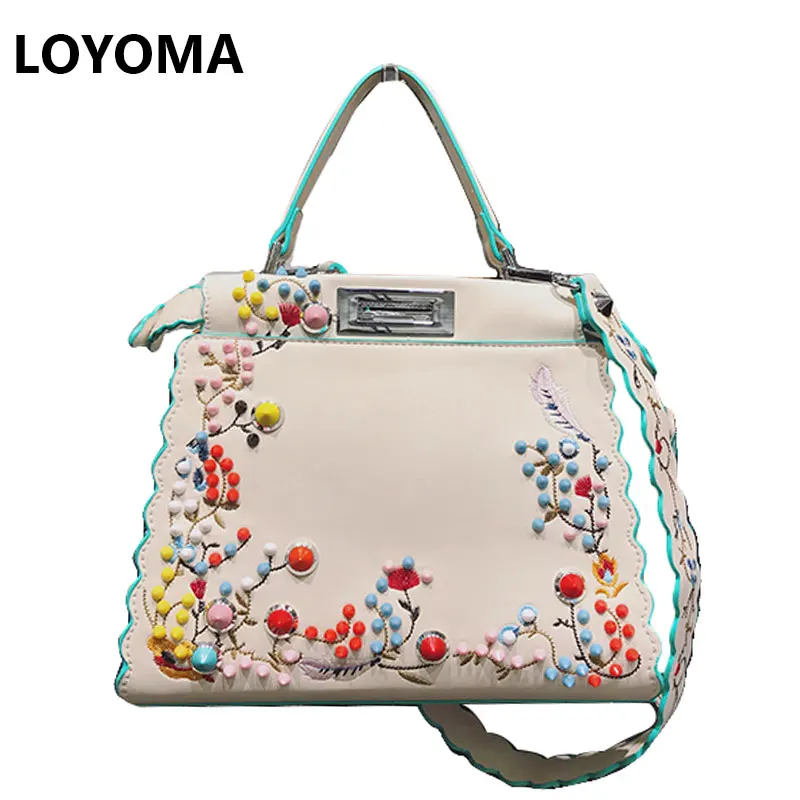 2018 Summer Women Kaboo Bag Embroidery Famous Brand Designer Tote 2018 Summer Women Kaboo Bag Embroidery Famous Brand Designer Tote Handbag Shoulder Bags Printing Rivet Luxury