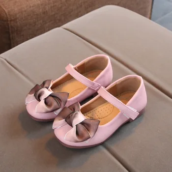 

Spring Korean Cute Baby Girls Bow knot Fashion Casual Princess Shoes Artificial Leather Children's Shoes For 4-6Y Girls