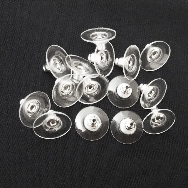 Earrings Back Stopper Bullet Shape Ear Post Plug Stud Earrings Back Stopper Bullet Shape Ear Post Plug Stud Nut With Clear Plastic Pads