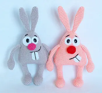 

crochet toys and dolls in handmake Bunny Caprice Rattle toy