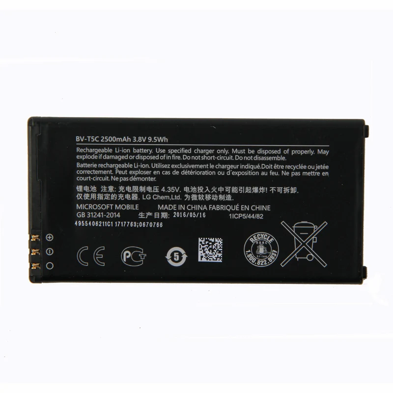 Оригинальный аккумулятор для телефона Nokia Lumia 640 RM 1113 1073 Dual 1077 BVT5C 2500