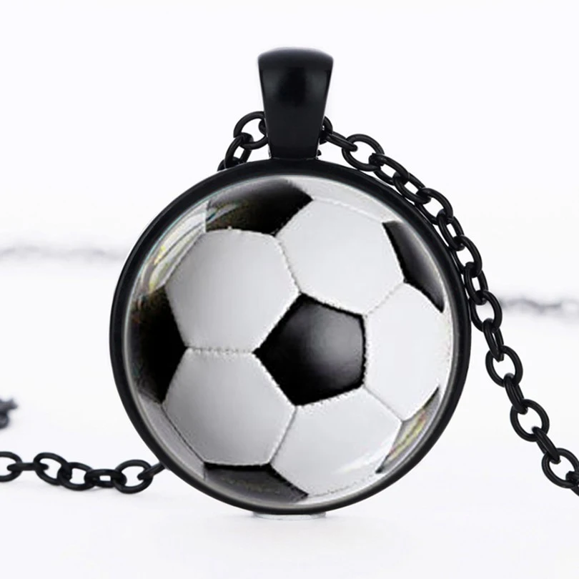 Soccer Ball Pendant Soccer Mom Jewelry Black White Gift for Sports