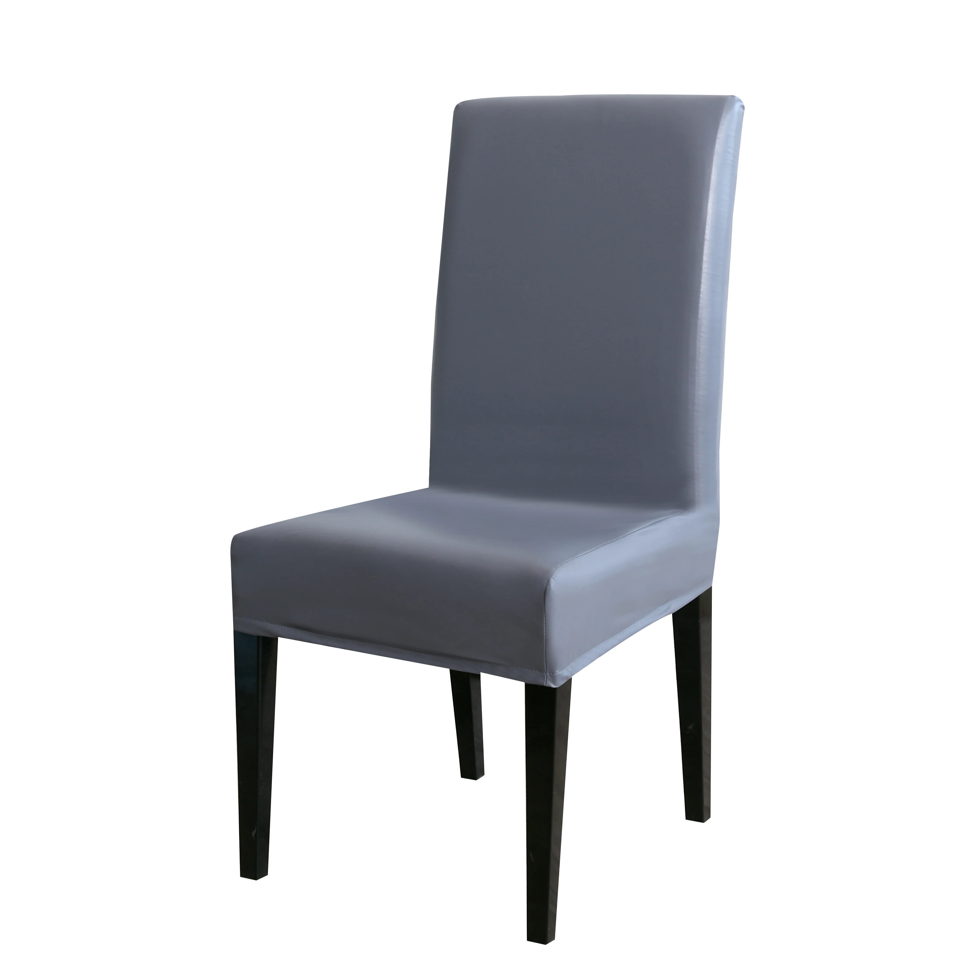 Стул из ПУ кожи Покрытие чистого цвета чехлы для стульев водонепроницаемый столовый набор чехлы для стульев гостиничные банкетные чехлы протектор стула CoverD30 - Цвет: Gray