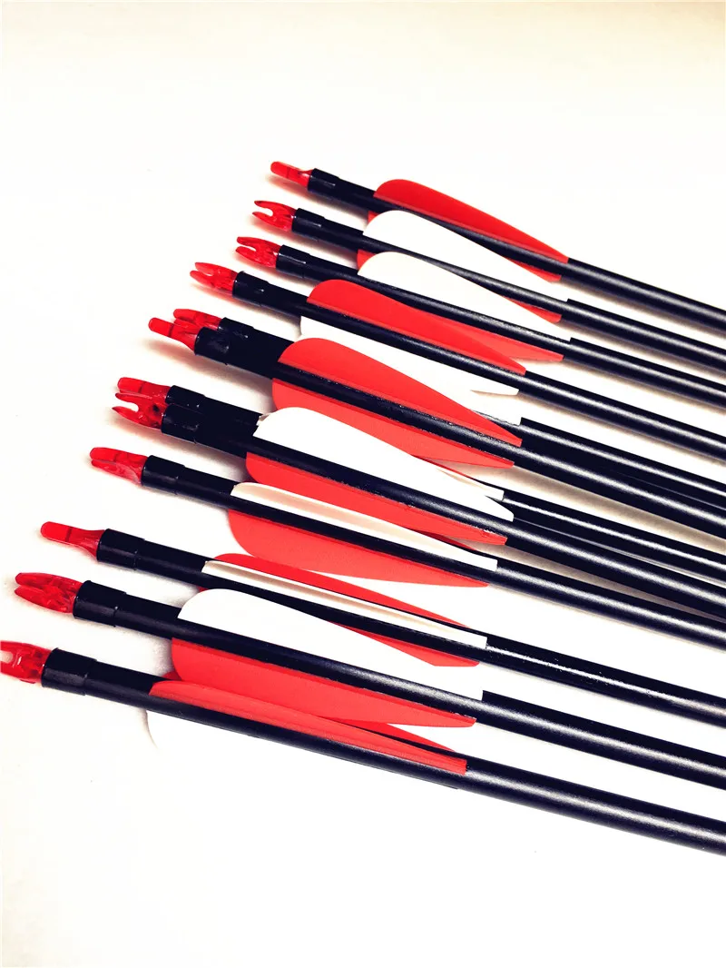12pk red&white Fiberglass Arrows Youth Shooting Practice Compound