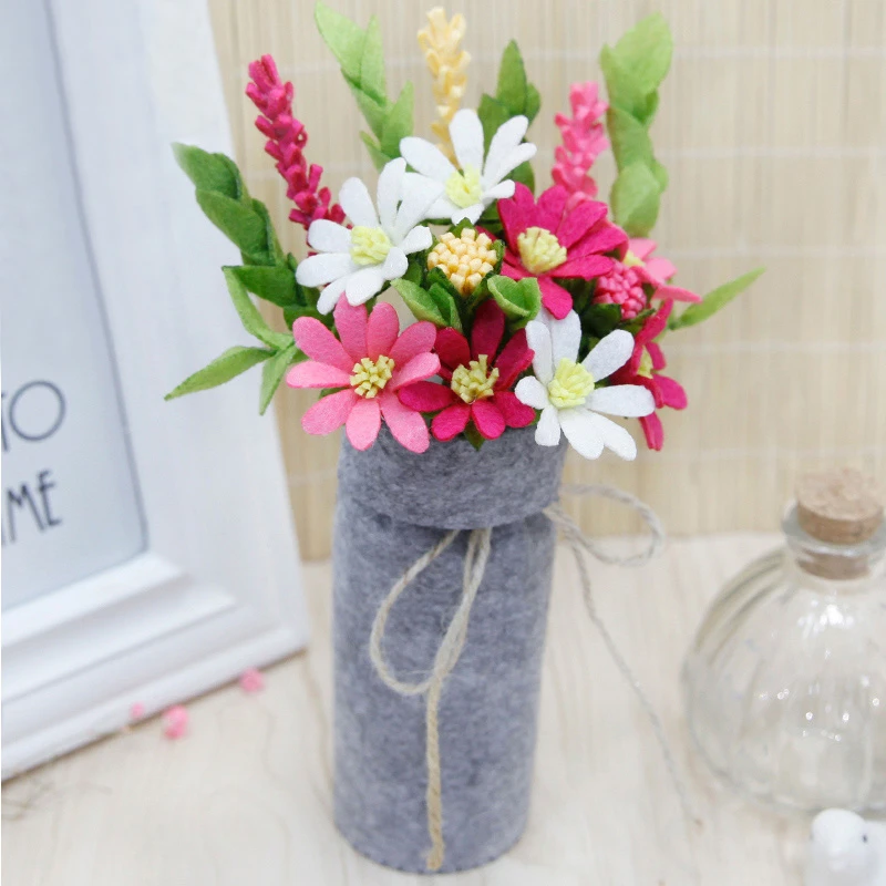 結婚式の布花花嫁介添人ブーケdiyフェルト花束ホームデコレーションハンドメイド花特別なギフトはdiyのパッケージ Diy キット Aliexpress
