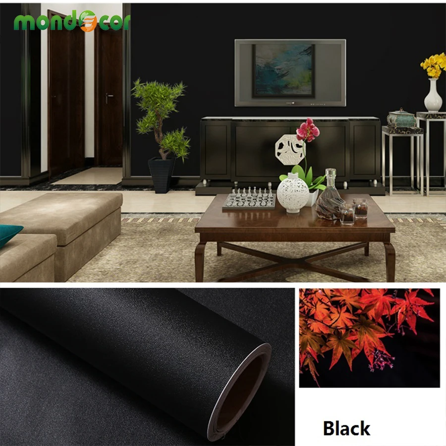 

Solid PVC Self adhesive Wallpaper for Living Room Wallpaper Roll Bedroom Wall Papers Home Decor Kitchen Cabinets Contact Paper