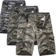 Камуфляжные шорты Карго, мужские брендовые летние платья, военные мужские шорты, верхняя одежда, дышащие мужские хлопковые свободные шорты с пятью точками, мужские шорты