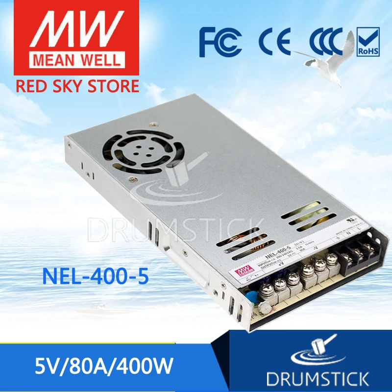 

Worthwhile Free shipping MEAN WELL NEL-400-5 2Pcs 5V 80A meanwell NEL-400 5V 400W Single Output Switching Power Supply
