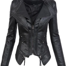 Готическая куртка из искусственной кожи пу для женщин; сезон зима-осень; модная мотоциклетная куртка; черные пальто из искусственной кожи; верхняя одежда; пальто; Лидер продаж