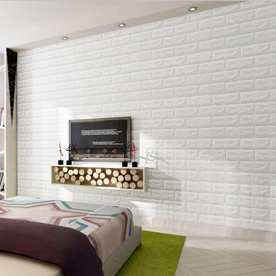 

DIY Self Adhesive PE Foam Wall Panel 3d Brick Wall Stickers Waterproof Anti-collision Wallpaper for Living Room Kids Room Decor