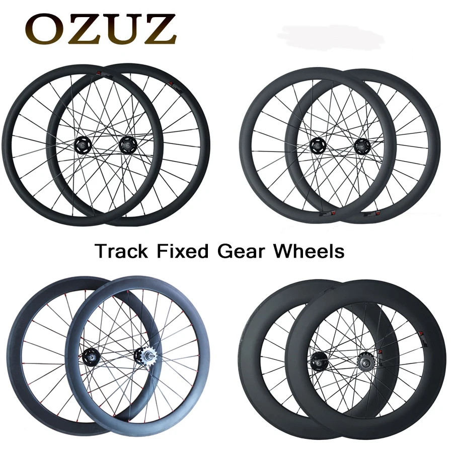 

Top quality track bike Wheels 38mm 50mm 88mm carbon wheels tubular 17T cogs matte or glossy 700c bicycle wheel free custom