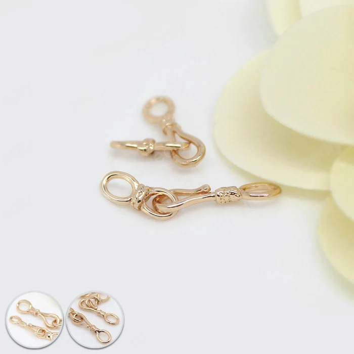 

6 Sets 22X4MM 27x5MM 36x7MM 24K Champagne Gold Color Plated Brass Necklace Clasps Connector High Quality Diy Jewelry Accessories