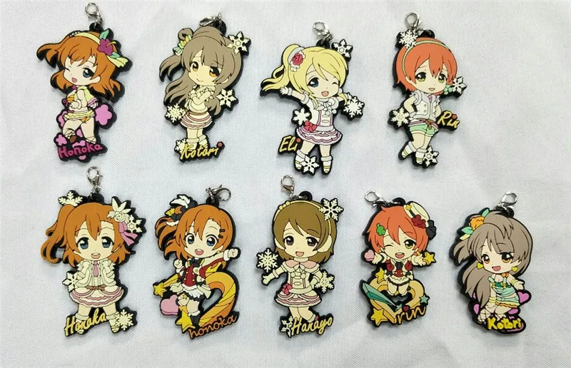 Аниме модель Love Live фигурку резиновый брелок Kotori Minami Hanayo Koizumi Ellie Honoka Kousaka Sonoda Umi