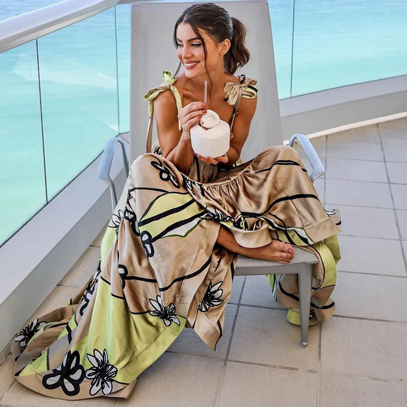 

Bohemian Women Summer Long Dress 2019 Sexy Loose Party Night Print Dresses Vintage Plus Size Dress