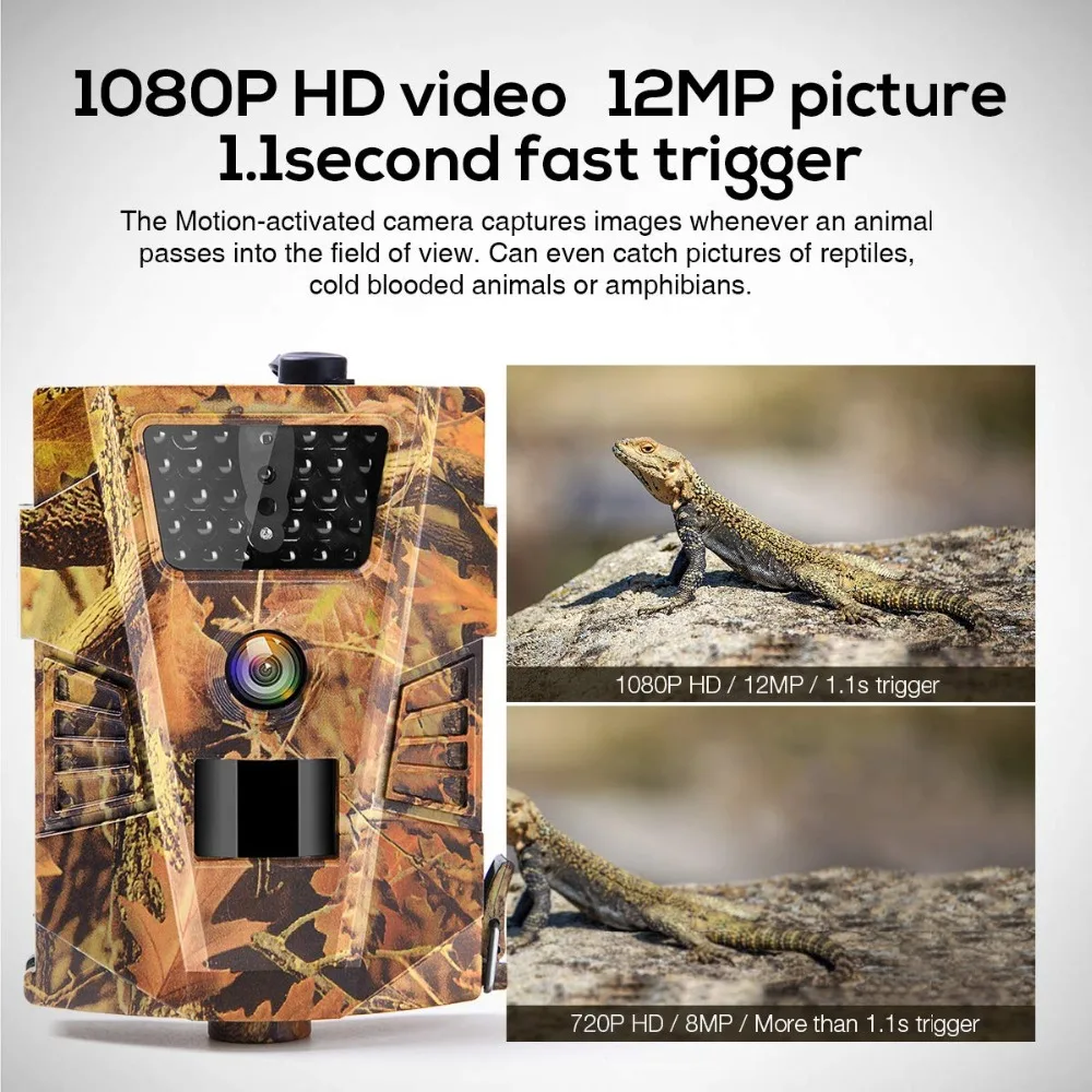 12MP 1080P камера для охоты, Дикая камера для наблюдения, HT001B, ночная версия, камера для разведения дикой природы, s, фото ловушки, трек