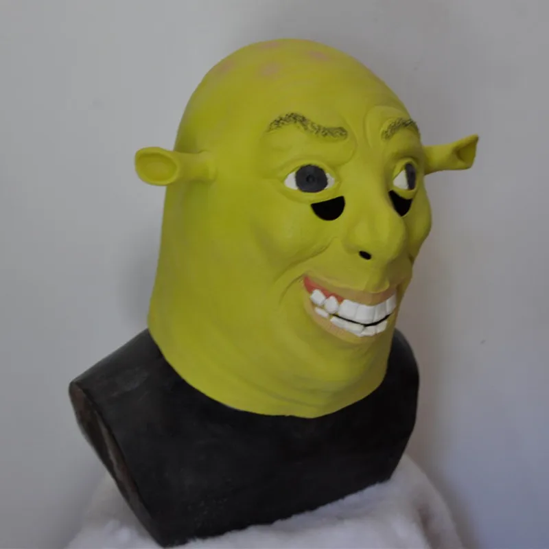 

High Quality Sale Shrek Face Mask Head Latex Mask for Holiday party