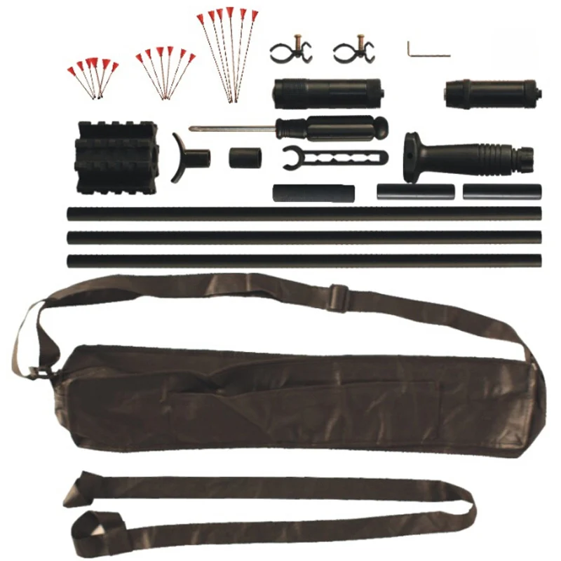 

Air Gun 60 "Aluminum .50 Caliber Gun With Laser Sight + Flashlight 18 Metal DART Plastic Ergonomic Handle + Front View