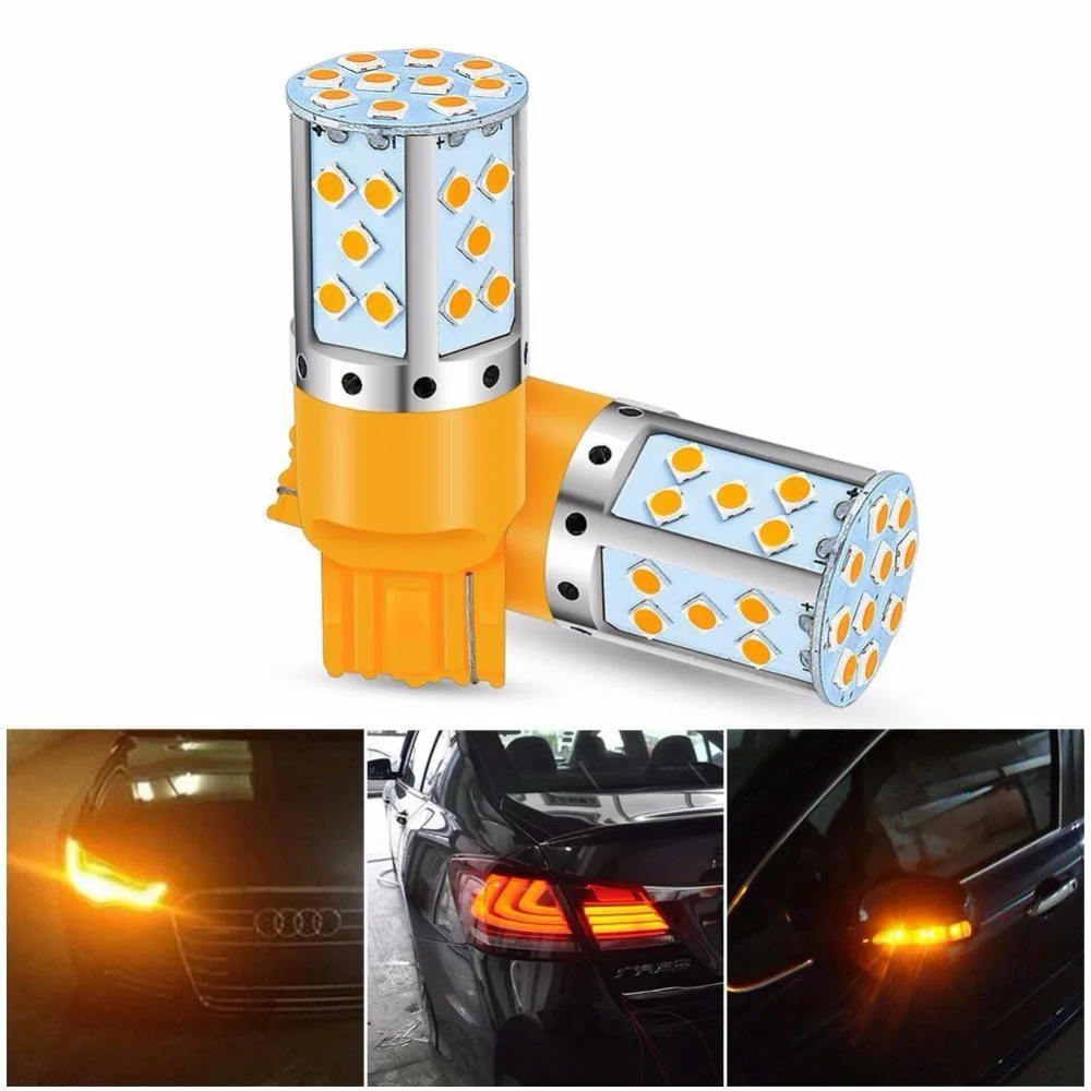 

2pcs 7440 LED Bulb Amber 35SMD 3030 Canbus error Free Turn Signal Stop light