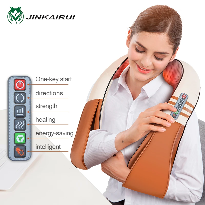 JinKaiRui Electrical U Type Shiatsu Back Neck Shoulder Body Massager Infrared Heated Kneading Car/Home Massagem JinKaiRui Electrical U Type Shiatsu Back Neck Shoulder Body Massager Infrared Heated Kneading Car/Home Massagem