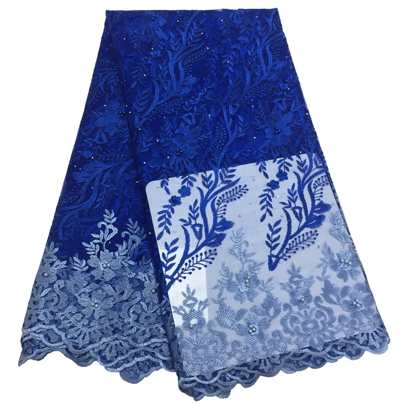 

African Lace Fabric Embroidered NEW Nigerian Guipure for Wedding High Quality 2019 French Tulle Lace Fabric with Beads
