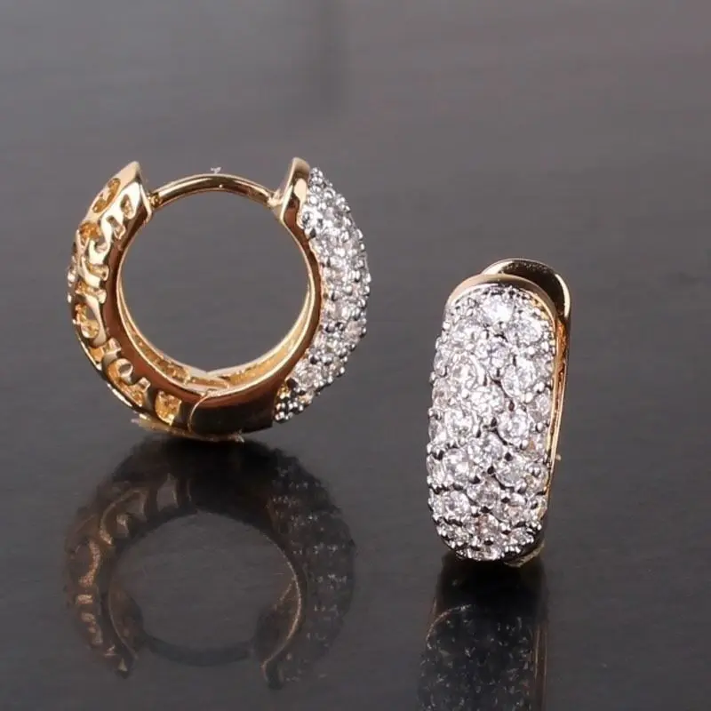 

Elegant Gold Small Hoop Earrings for Women Fashion Jewelry Wedding Brincos Mujer Engagement Luxury Statement Earings Accessories