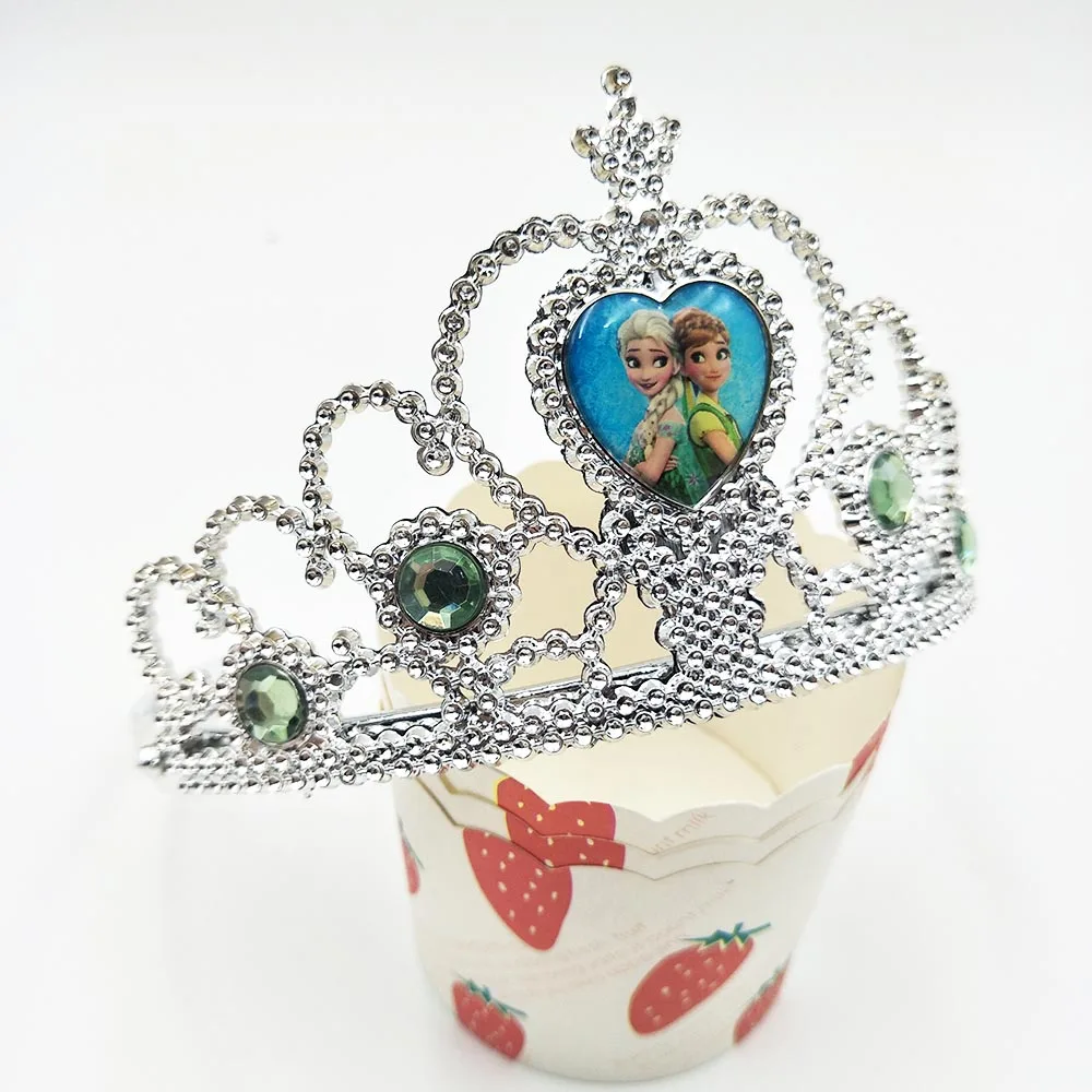 

frozen crown Ice And Snow Princess/Anna And Elsa Cartoon Theme Headwear Baby Shwer Favor Party Decoration Girl Birthday disney