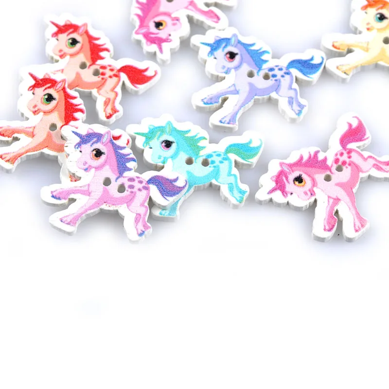 

Mixed Alone The Wildebeest Painted Flatback Buttons 2 Holes 50pcs Apparel Sewing DIY Scrapbooking Crafts Wooden Button M1660