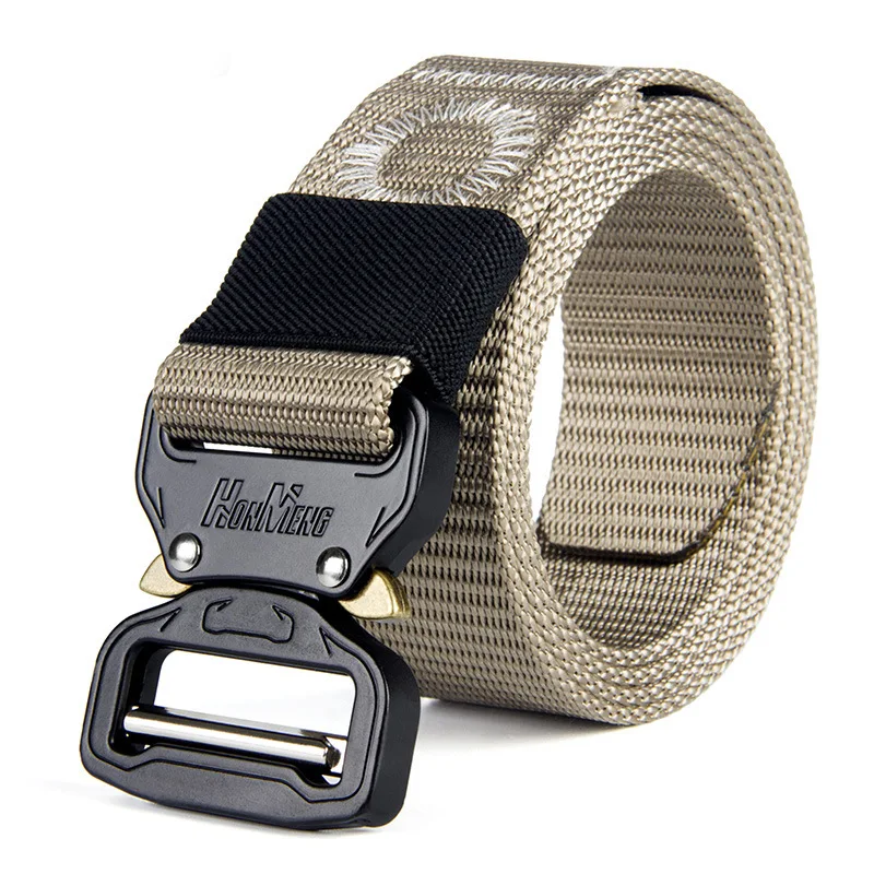 

Men Insert Buckle Knock Off Belts Outdoor Male Military Equipment Tactical Belt Field Battle Army Soldier Knitted Waist Belt Man