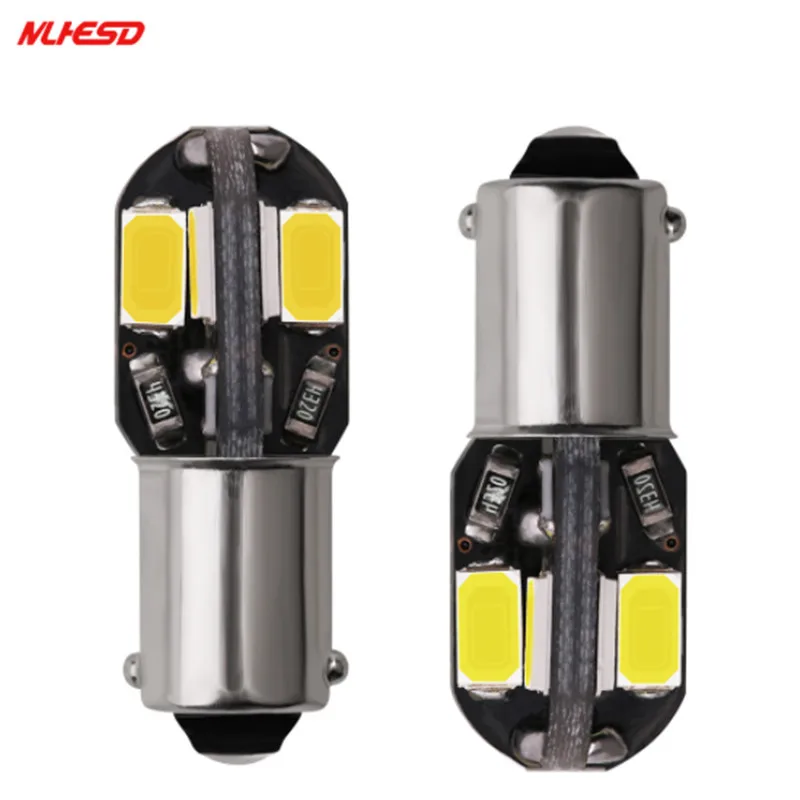 

10x T4W T11 Ba9s H6W White Car Led Lights Reading Dome Bulb 5630 8SMD Wedge Side Light License Plate Lamp White Warm white