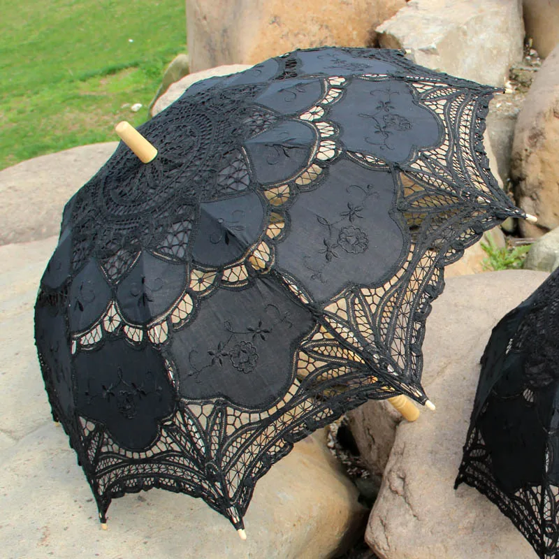 Женственное и Винтаж ручной зонтик кружева баттенбурга для невесты французский душ Приём декоративный зонтик 20 штук Лот