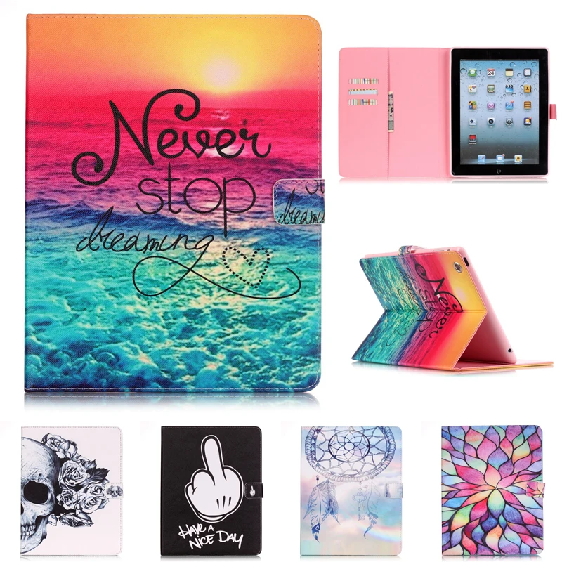 

PU Leather Stand For Apple iPad 2 3 4 9.7'' Case with card slot Protector back cover For iPad 2 iPad3 Tablet Case for iPad 4 9.7