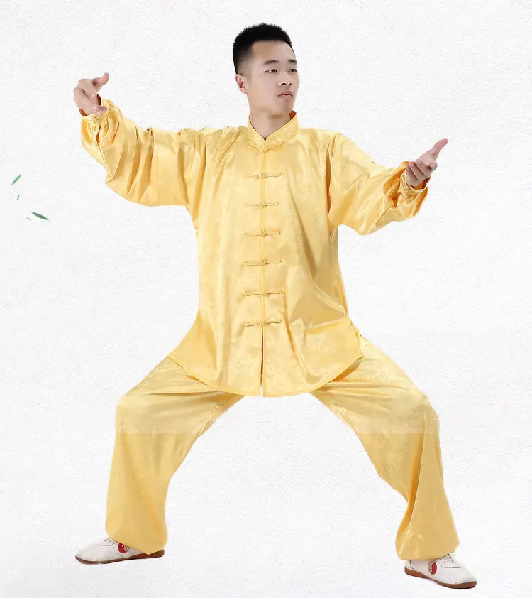 Унисекс костюмы для занятий тайцзи традиционная китайская одежда форма для Тай Чи Тан костюм с длинным рукавом кунг-фу Боевые искусства Одежда Топы Брюки