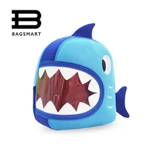 BAGSMART Waterproof School Bags Blue 3D Shark Kids Baby Bags Cartoon Animal Children School Backpack Bags