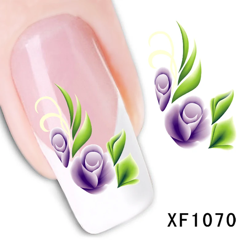

Flower Full Tips Designed Nail Sticker Blossom Stamp Decals Nail Art Beauty 10 Styles Multi Flower Pattern Half Sticker Series8