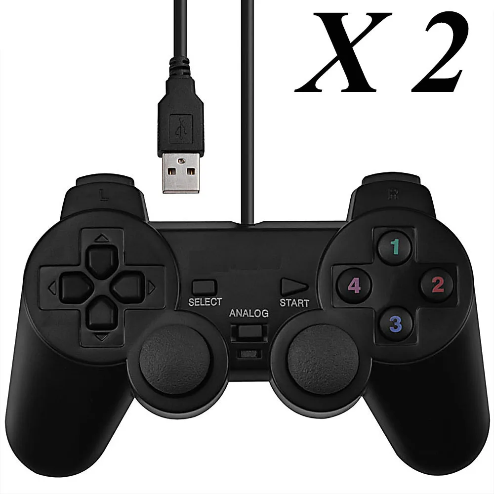 2 Pcs Universal Wired Usb Pc Gamepad Dual Joystickz Controller Game Pad