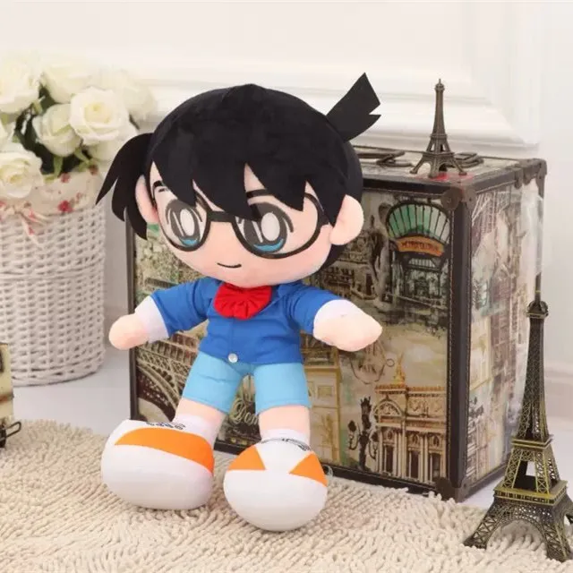 New Cute 30cm Kawaii Peluche Detective Conan Plush Toy Soft Cartoon Conan Stuffed Doll Detective