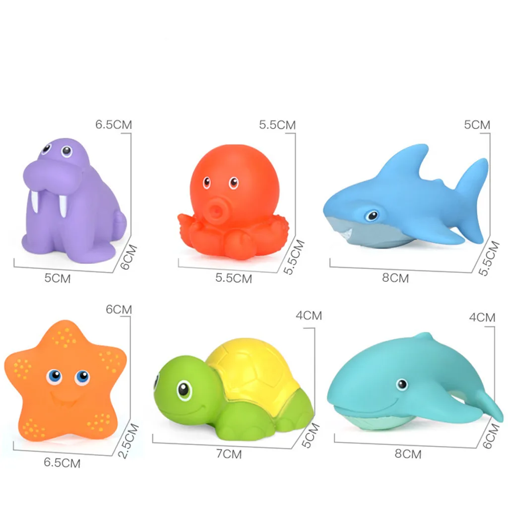 Bathing Floating Soft Rubber Animals Water Tub Toy Squirts Spoon-Net 7pcs Children's products good-looking Bath toys product Bathing Floating Soft Rubber Animals Water Tub Toy Squirts Spoon-Net 7pcs Children's products good-looking Bath toys product