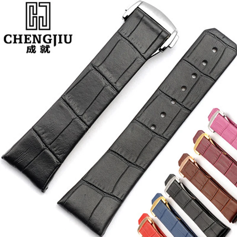 

23mm Genuine Leather Watchband For Omega/Double Eagle Watches Women's Leather Watch Strap Watchband For Men Bracelet Montre