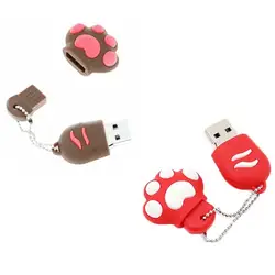 Красивая кошачья лапа Usb флэш-накопитель 16 ГБ 32 gb ручка привода 64 gb 128 gb Usb Stick 2,0 фактическая емкость флешки 4 gb 8 gb Flash Memory Stick подарок