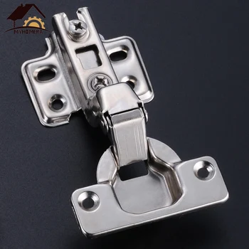 Myhomera Hinge Stainless Steel Door Hydraulic Hinges Damper Buffer Soft Close Kitchen Cabinet Cupboard Furniture FullHalfEmbed