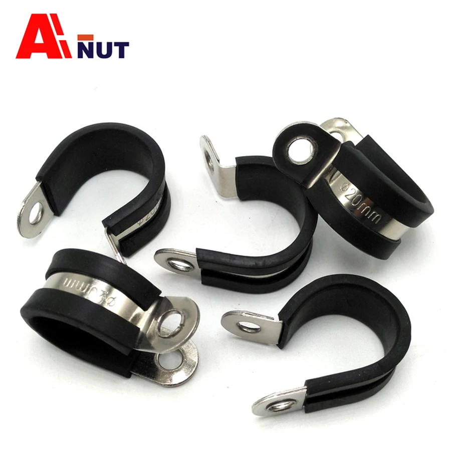 6mm 110mm pipe clamp , 304 stainless steel Pipe Clamp with Rubber