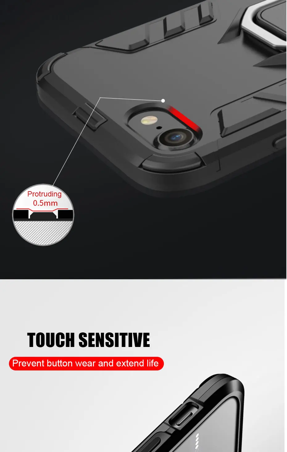 ZNP противоударный защитный чехол-подставка для iphone 6, 6s, 7 Plus, 5 5S, с кольцом-держателем, чехол s для iphone 7, 8, X Plus, SE, чехол для телефона s
